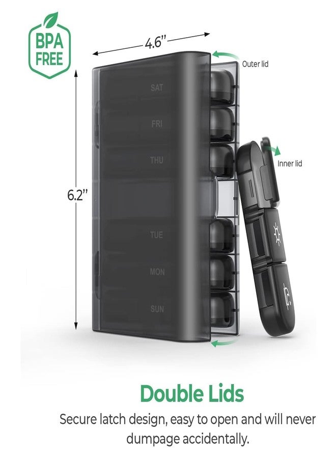 DKWIN Weekly (7-Day) Pill Organizer, Vitamin and Medicine Box, Large Pop-Out Compartments, 3 Times a Day, Convenient and Easy to Use - Image 4